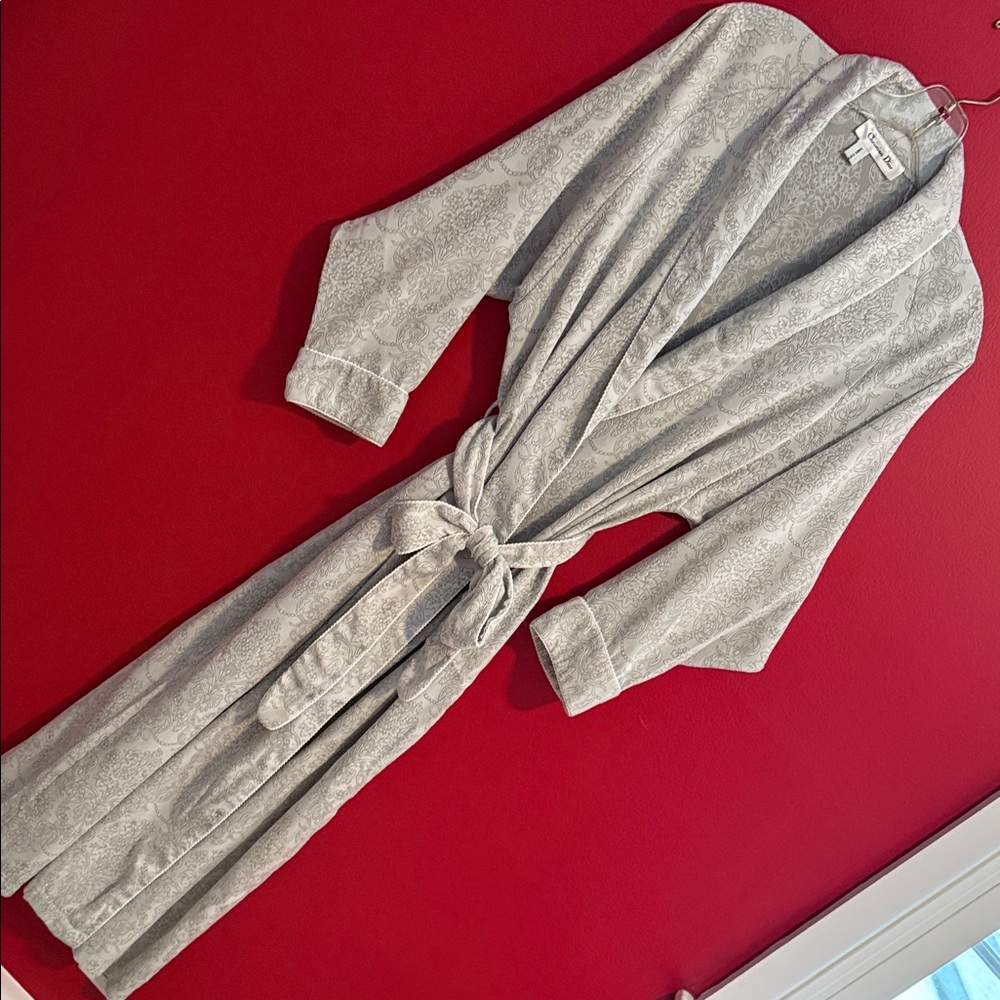 Christian Dior from Saks Fifth Avenue Gray Floral Long Robe